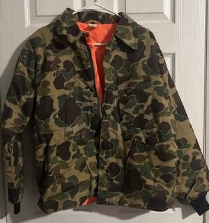 Vintage Ranger Reversible Camo Hunting Jacket Men's Small Green/ Orange Quilted